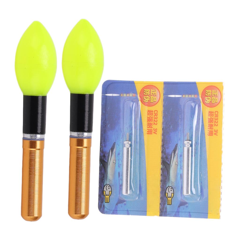 2pcs Glowing Fishing Floats LED Glowing Fishing Drifting Bobbers for Night Fishing