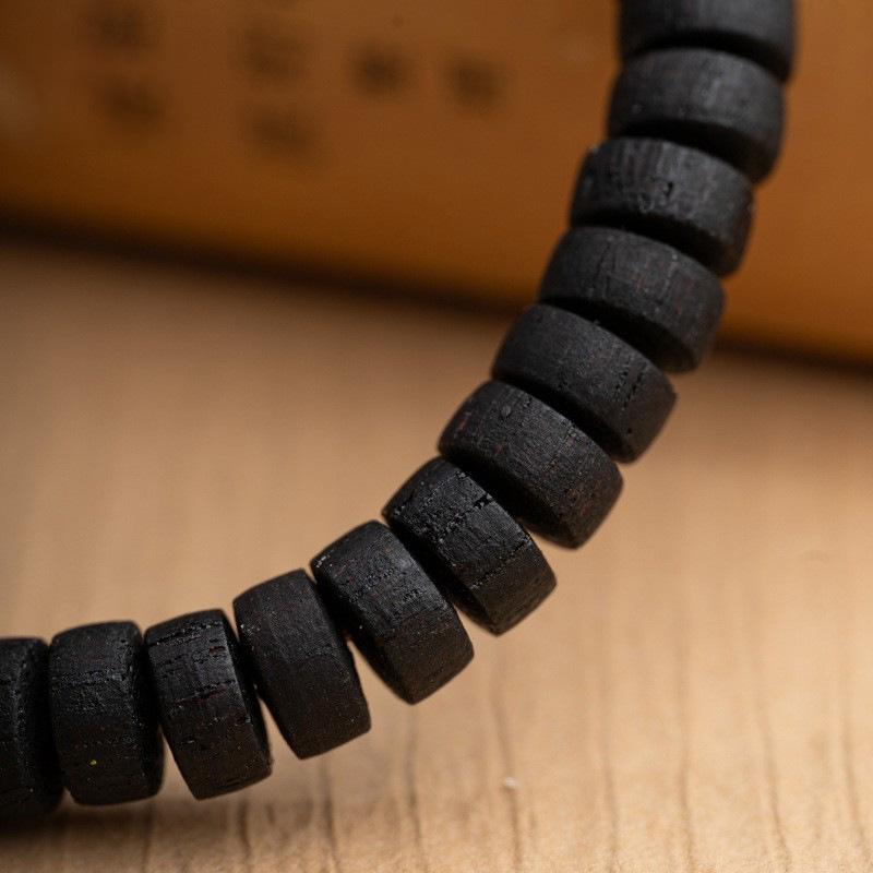 Myanmar Agarwood Small Leaf Unisex Buddhist Beads Bracelet: Original Chinese Style Pill Wood Prayer Beads.