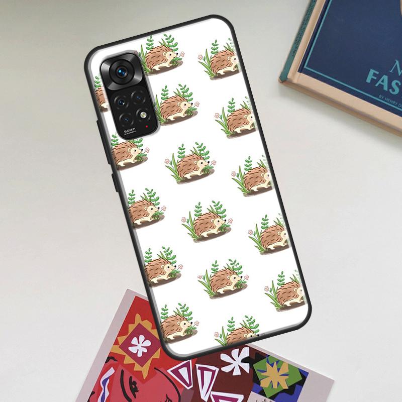 Cute Hedgehog Case For Xiaomi Redmi Note 14 13 12 11 9 10 15 Pro Plus Redmi 15 15C 14C 13C 12C 10C Cover