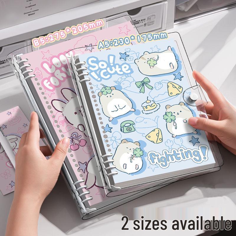 Weiches Süßes PVC-Leder Notizbuch mit losen Blättern, 16K, Hohe Haltbarkeit für Schüler