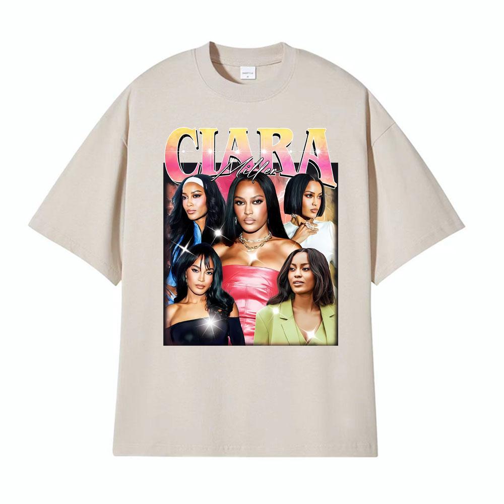 Ciara Miller Vintage 90s Graphic T Shirts for Unisex Women Summer Gothic Streetwear Tshirts High Quality Oversized Comfort T Shirt