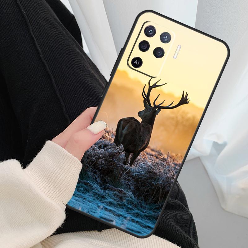 Deer Reindeer Animal Case For Oppo A54 A74 A94 A18 A57 A17 A77 A38 A58 A78 A98 A80 A60 A40 A96 A76 A16 A15 A5 Pro
