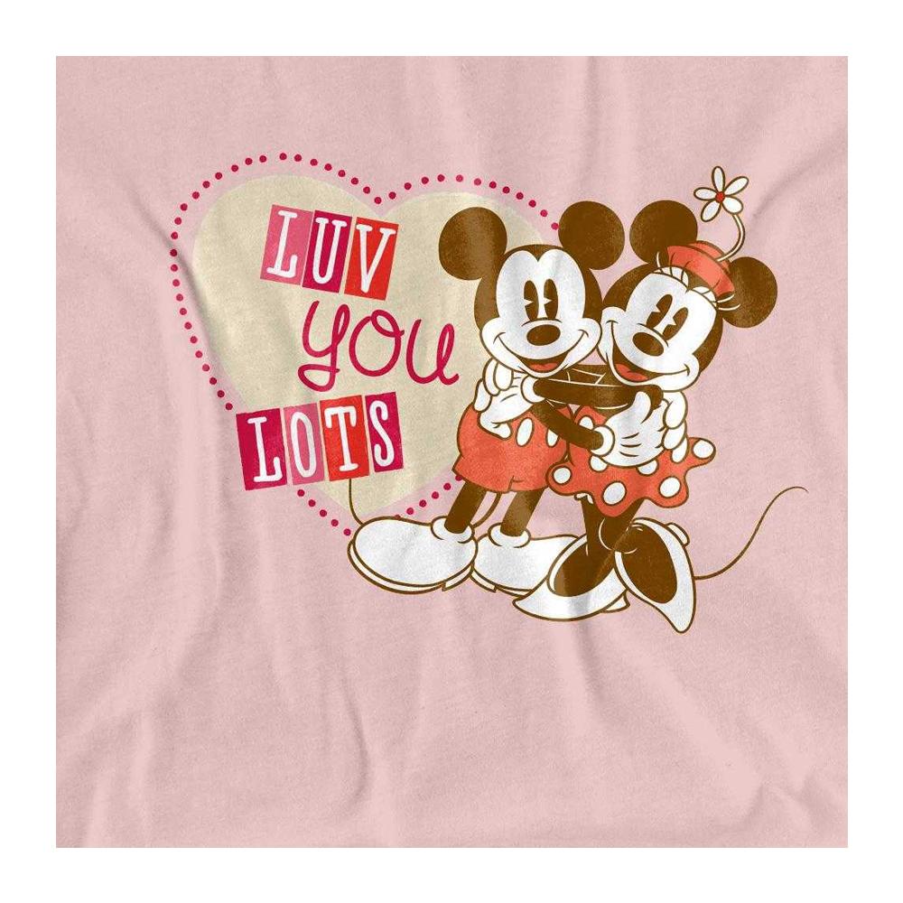 Disney Womens/Ladies Luv You Lots! Mickey & Minnie Mouse Vintage Valentine`s Day T-Shirt