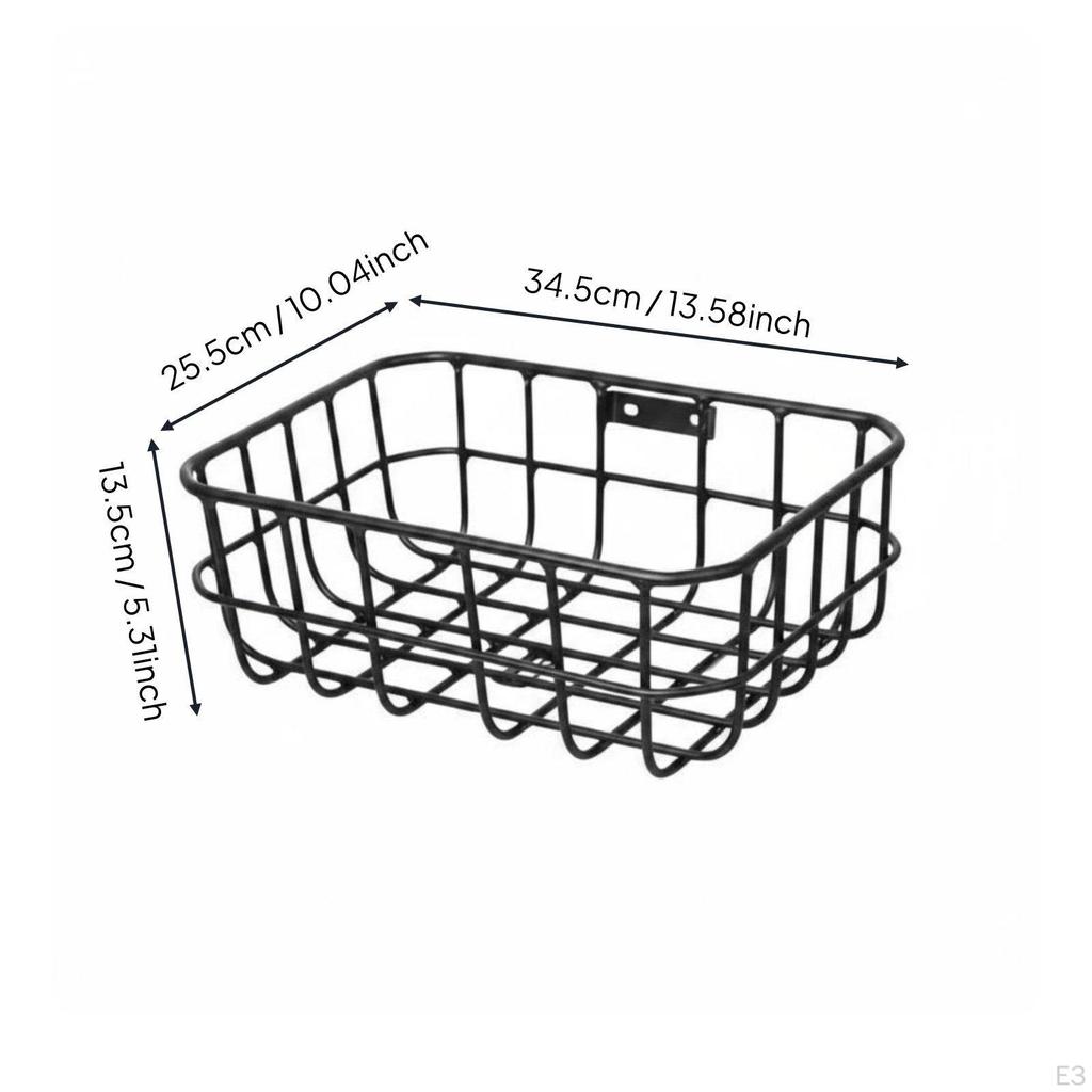 Front Bike Basket Cargo Net Aluminum Cycle Large Capacity for Cyclists, Commuters, Shopping,