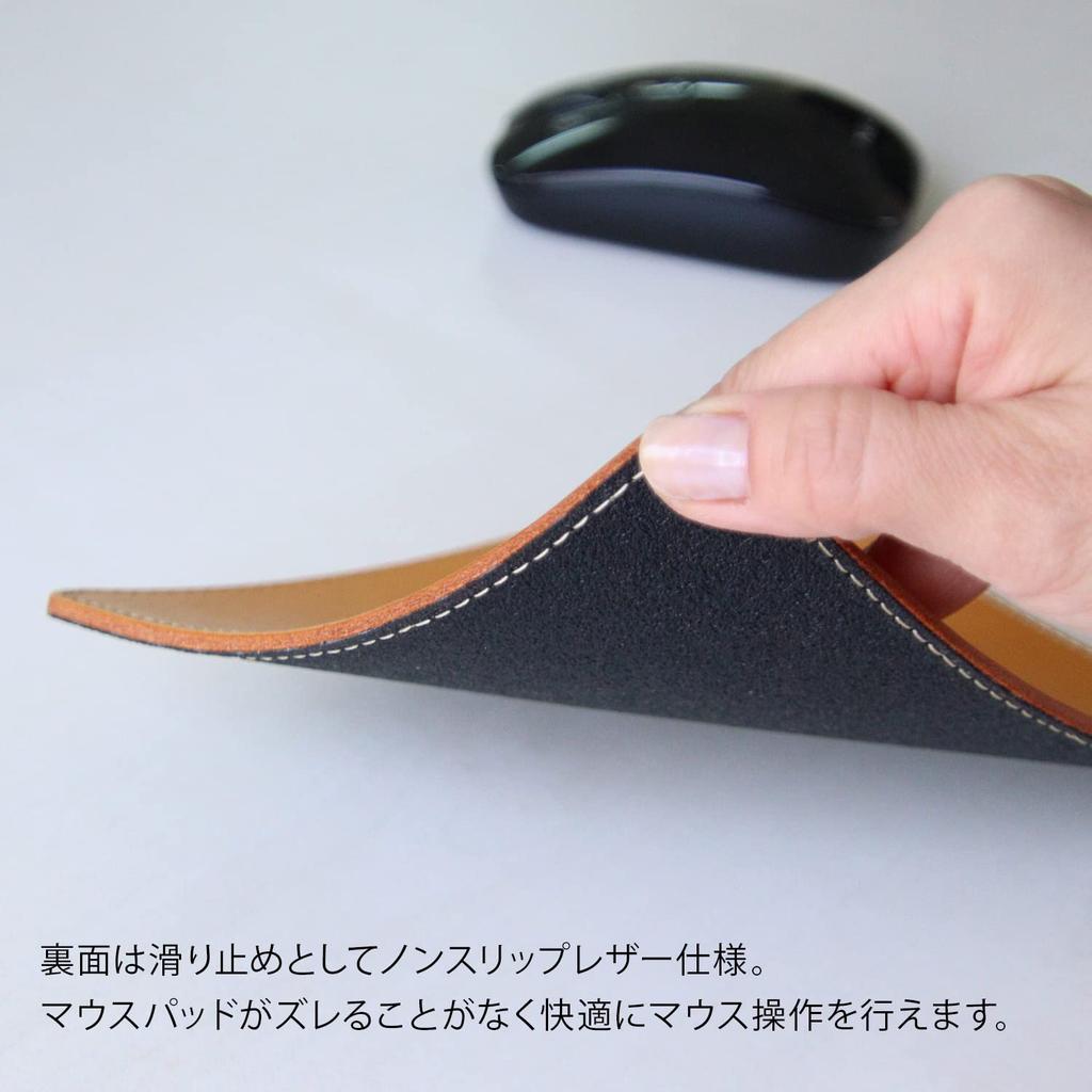 PORCO ROSSO Leather Mousepad Made with Tochigi Genuine Made in Personalized Engraving Simple Suitable for Men and Perfect Gift for Entrance 60th