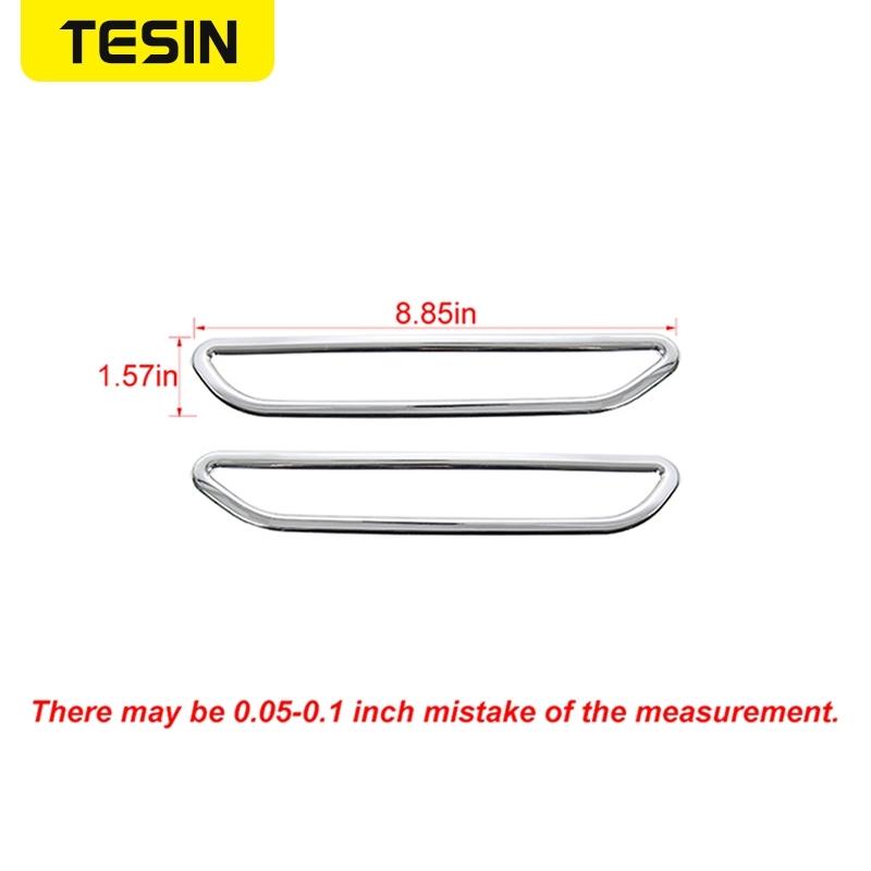 TESIN ABS Chrome Car Rear Bumper Side Warning Light Decoration Ring Exterior Accessories for Ford Mustang 2015-2022 Car Styling