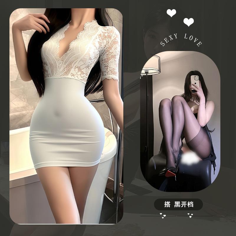 Pure Desire Temptation Sexy Lingerie Sexy Lace Suit Couple Flirting Hot Sexy Hip Wrap No-take Robe