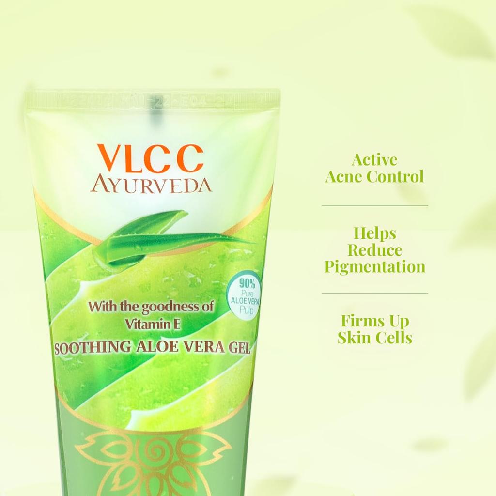 VLCC Ayurveda Soothing Aloe Vera Gel 100g Pack of 4 for Soft, Hydrated, Smooth Skin Care