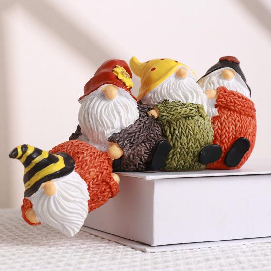Christmas Gnome Shelf Sitter Statue Table Edge Hanging Four Faceless