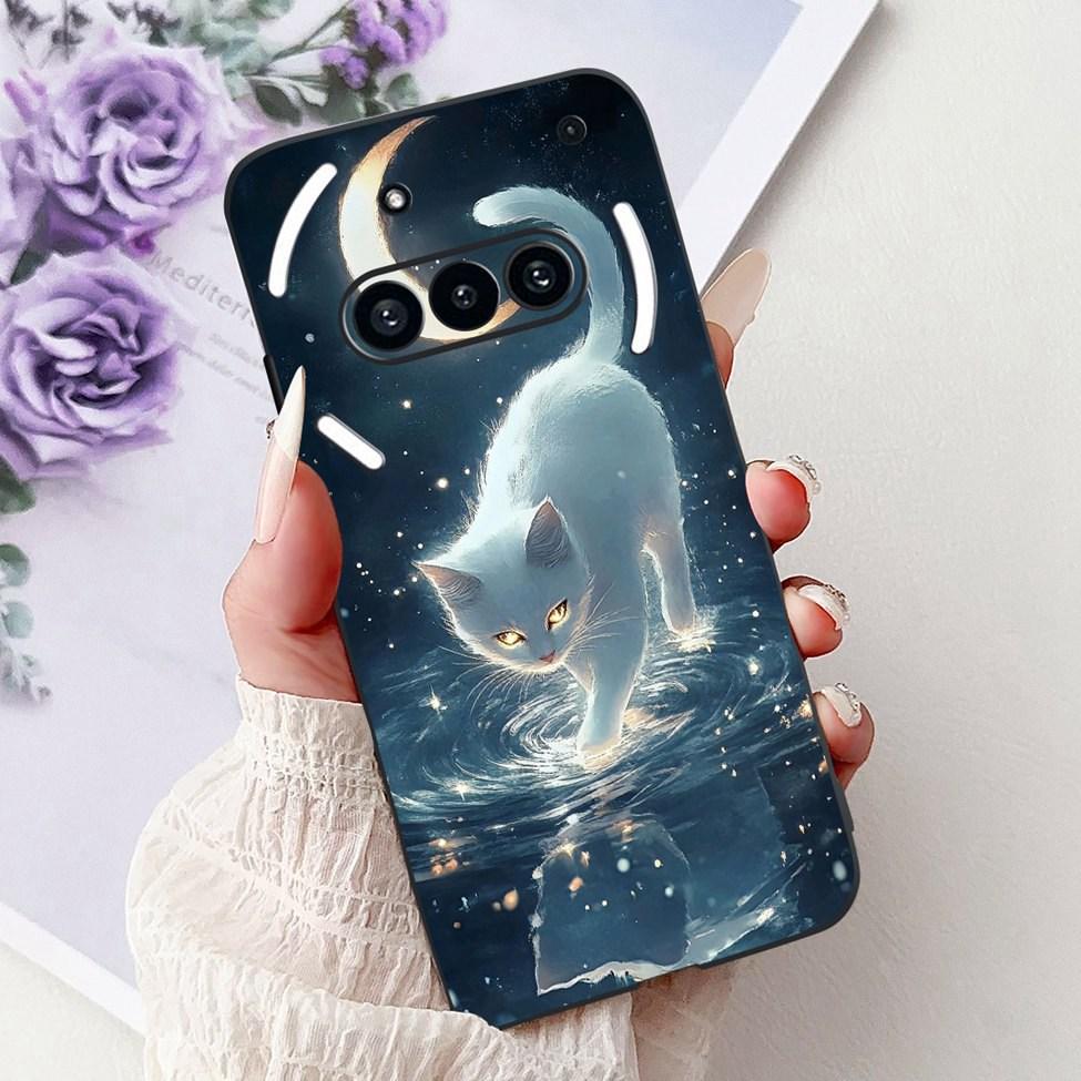 Téléphone pour rien (3a) A059 Coque Pour Nothing Phone 3a Étui Silicone Mode Luxe Fleurs Chat Mignon Drôle Peint Pare-chocs Souple