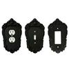 Gothic Style Wall Switches Plate Cover Elegant Decorative Plastic Panel Elegant Black Wall Panel Cover For Home Decoration