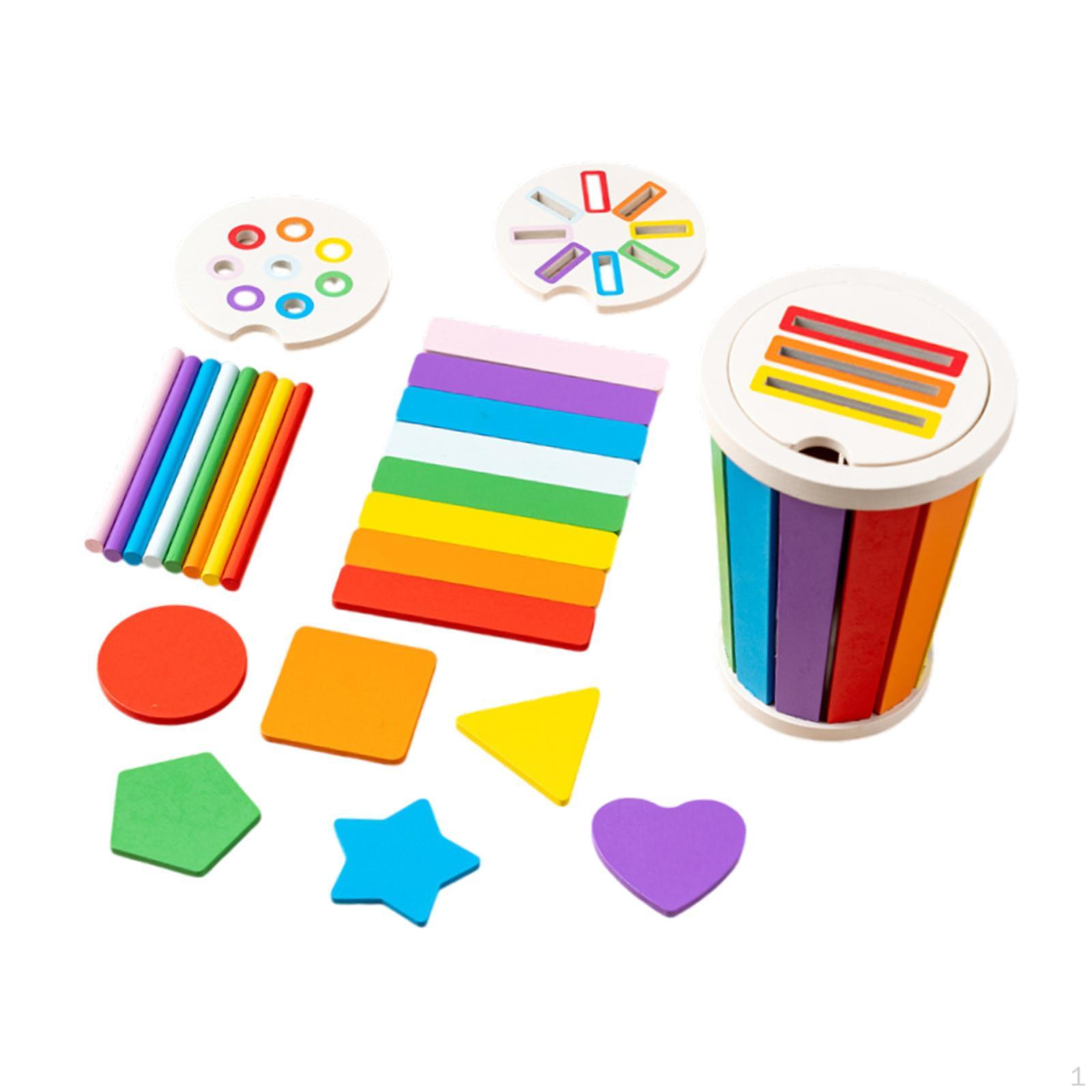 Набор разноцветных деревянных кубиков для маленьких детей rainbow color