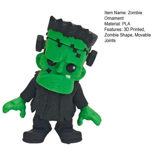 3D Printed Zombie Figurine Movable Joints Halloween Zombie Statue Stress Relief Fidget Toy Desktop Decoration Ornament