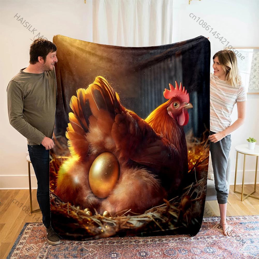 1PC The hen that lays golden eggs Blanket Warm Soft Fluffy Kids and Adult Sofa Bed Throw Blanket Suitable Home Travel Camping 75x90cm