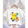 Süßes Pikachu Mode T-Shirt 3-14J Jungen Mädchen Sommer Kawaii Street Heiß Cartoon Lässig Rundhalsausschnitt Kinder