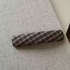 Korean Plaid Fabric BB Hair Clip, Dark Blue Retro Triangle Clip for Bangs
