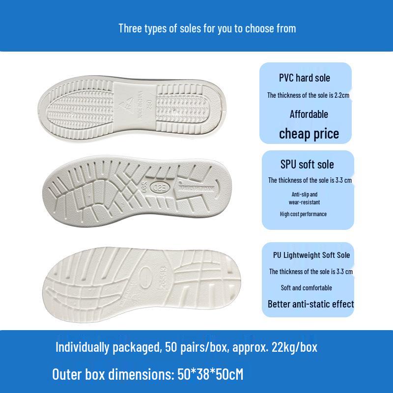 Dustproof Anti-static PU Mid-cut Soft Sole Work Shoes for Cleanroom