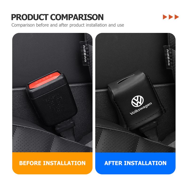 For Volkswagen VW Universal Car Front Seat Belt Buckle Protect Cover Anti Scratch Passat Golf 4 5 6 Tiguan Polo Scirocco Jetta QR9
