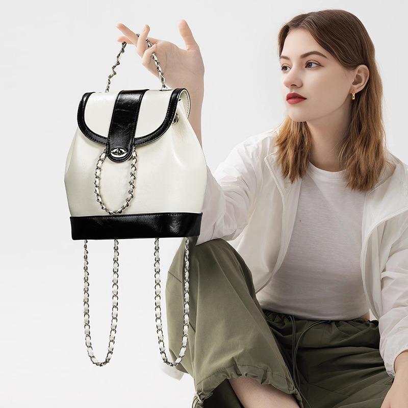 Large Capacity Travel Small Backpack College Student Simple Leather Casual Women Fashion High Sense Backpack Women