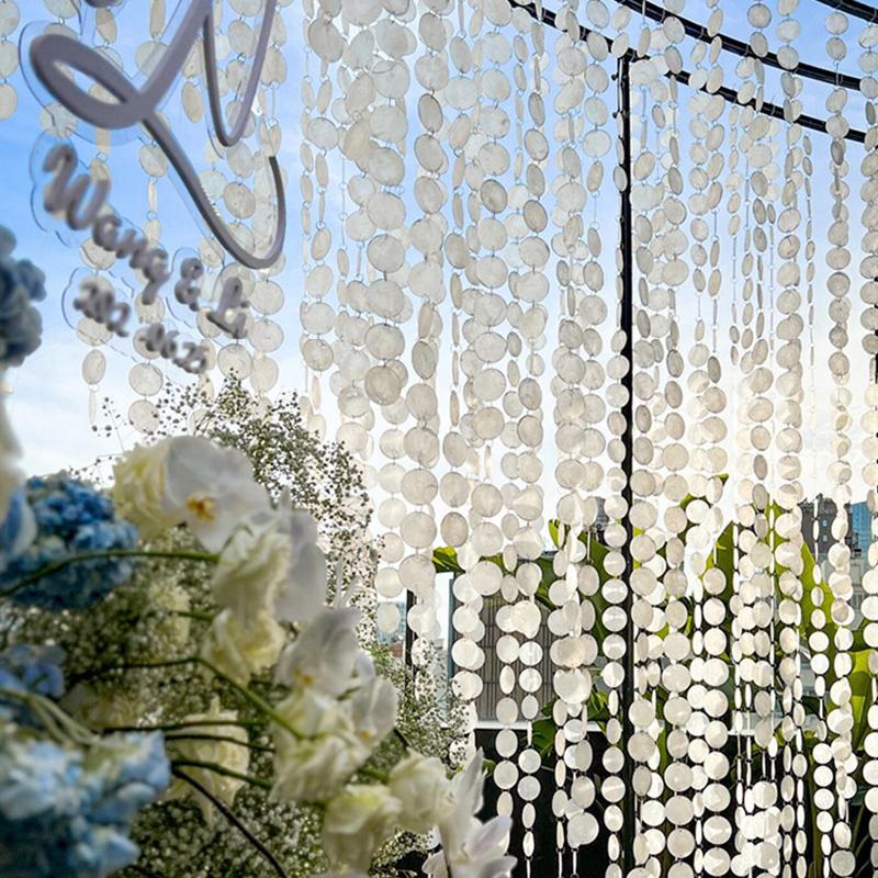1PC Natural Shell Ornaments Mirror Shell Strings Home Lighting Wedding Decor Eco-Friendly White 1-Meter Shell Flakes 1m