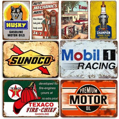 Vintage Texaco Motoröl Metall Aluminium Schild Retro Dekorative Platte Wandkunst für Zuhause Wohnzimmer Veranda, Bar, Café, Garage De