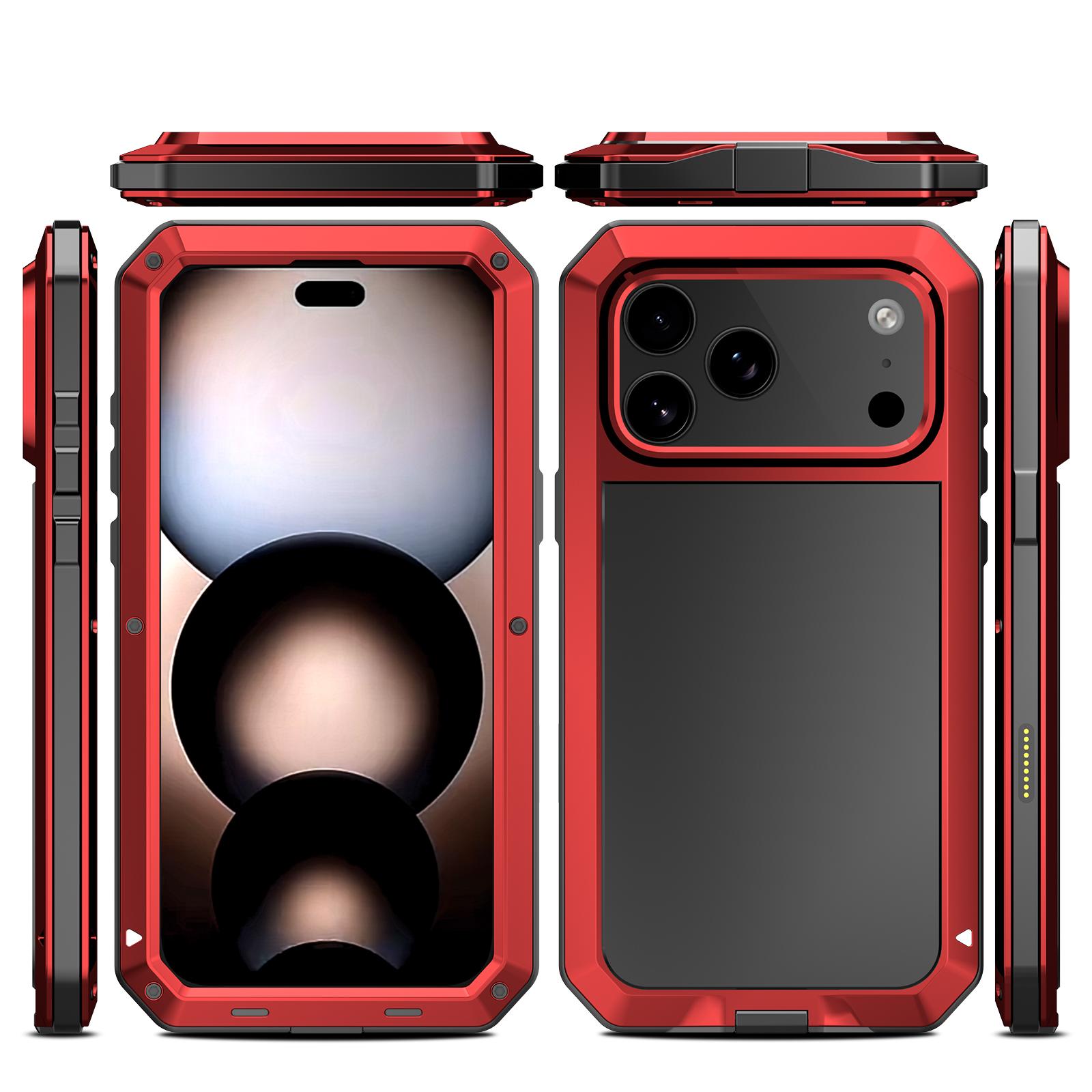 

360° Full Body Protective Case For Iphone 17 Air 16 15 14 13 Plus 12 11 Pro Max 16E 17E Metal Heavy-Duty Shockproof Armor Cover iPhone17e красный