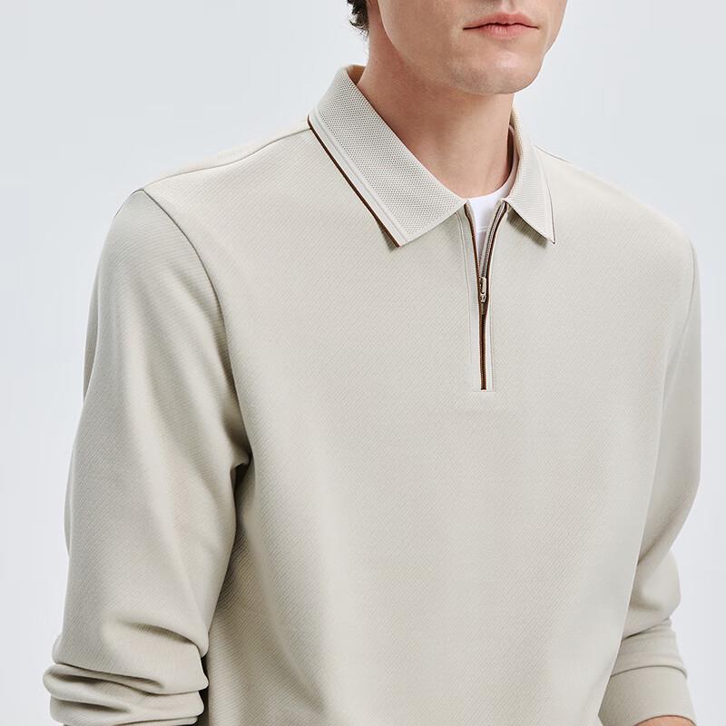 SEPTWOLVES Men's Jacquard Long-Sleeve Polo Shirt