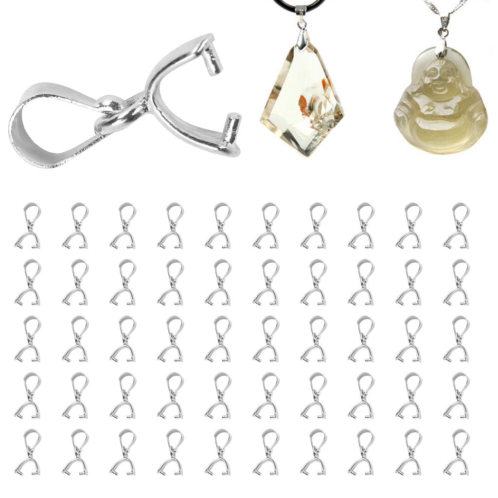 50Pcs Pendant Buckle Connector Pinch DIY Making Charm Connection Emerald Clip Craft Supplies