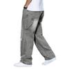 American Ripped Hip Hop Street Jeans Men's Summer Loose Wide Leg Tooling Trousers