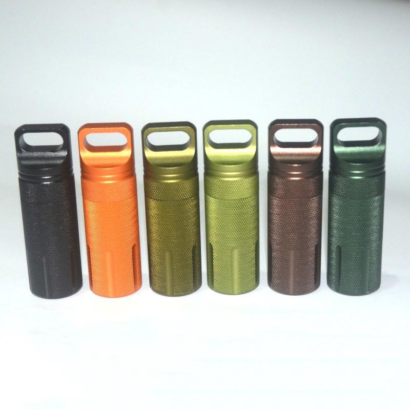 Aufbewahrungsbox, versiegelte wasserdichte Flasche, Aluminiumlegierung, wasserdichter Tank, Outdoor-Survival-Medizinflasche