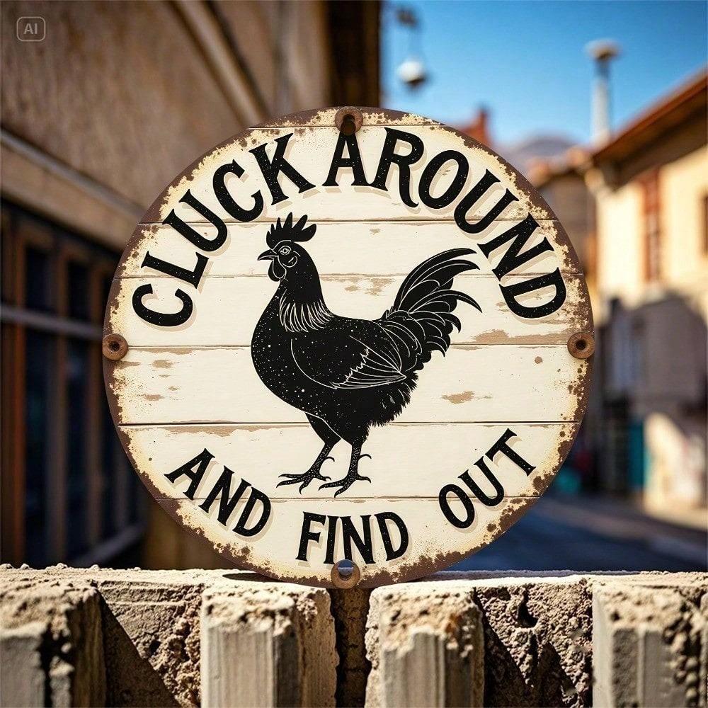 Vintage Rooster Metal Sign Rustic Farmhouse Wall Decor Retro Country Garden Plaque Indoor Outdoor Home Art