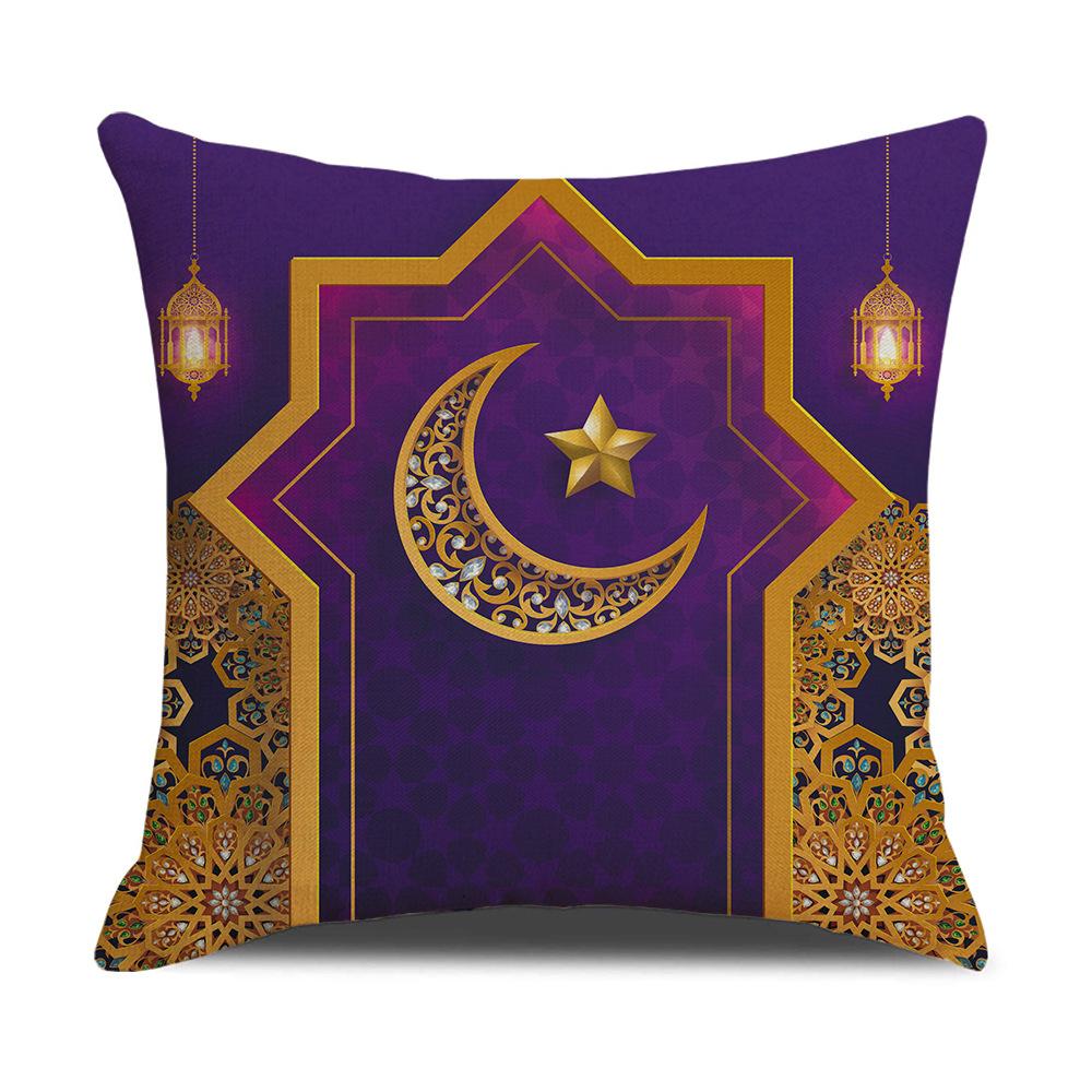 New Style of Golden Moon Festival Pillow Festive Decoration Pillow Case Linen Printing Pillow Car Back Seat Pillow