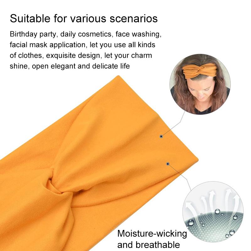 1Pc Women Headwear Cloth Stretch Headwrap Wide Turban Elastic Headpiece Hair Bands