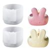 1PC DIY Vertical Ears Closed Eyes Rabbit Expression Candle Holder Silicone Mold Storage Box Display-Piece Easter Egg Candle Mold