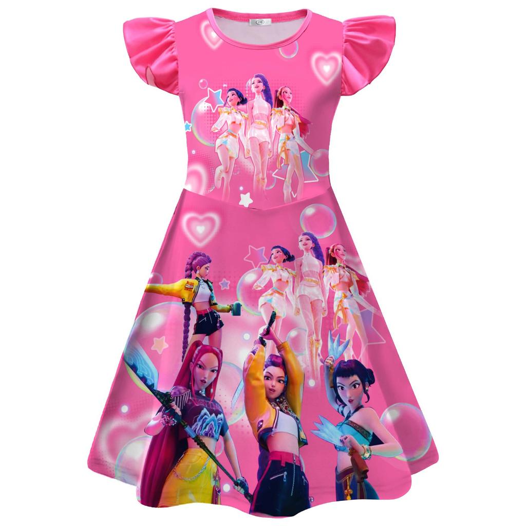 Casual Comfortable Girls' Fashion Print Versatile Dresses Girls