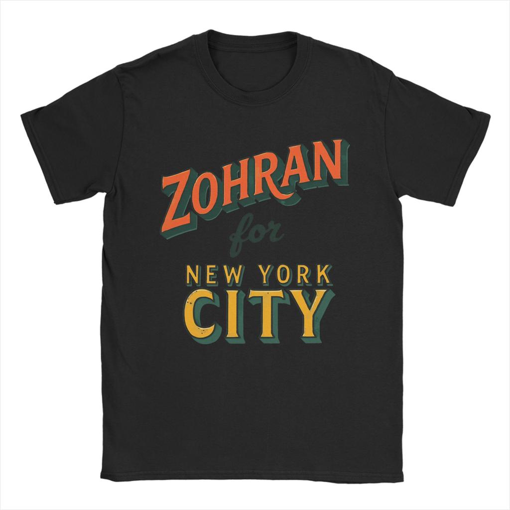 Men T-Shirt Zohran Mamdani Novelty 100% Cotton Tee Shirt Short Sleeve  T Shirt Round Collar Clothing Gift Idea