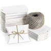 100 Pcs. White Candy Cardboard Wedding Favors Gift Boxes 7x9cm With Jute Cord 60m