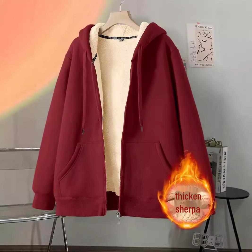 

Мужской черный кардиган с капюшоном из овчины - Heavy Plus Velvet для осени/зимы M