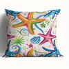 Home Decor Colorful Seastar & Shells Patterned Pillowcase Pattern Cushion Cover Suitable for Sofa Bedroom Car Pillow Cover
