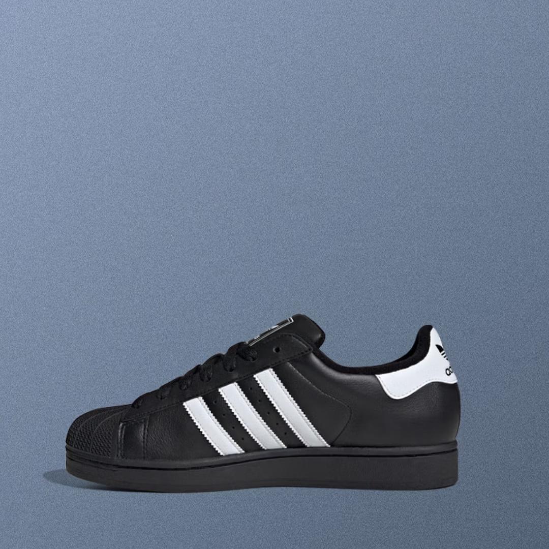 Обувь Adidas - Тот же стиль, что и у спортсмена, Кроссовки SUPERSTAR II Adidas Трехцветный дизайн JI0079 35.5 чёрный