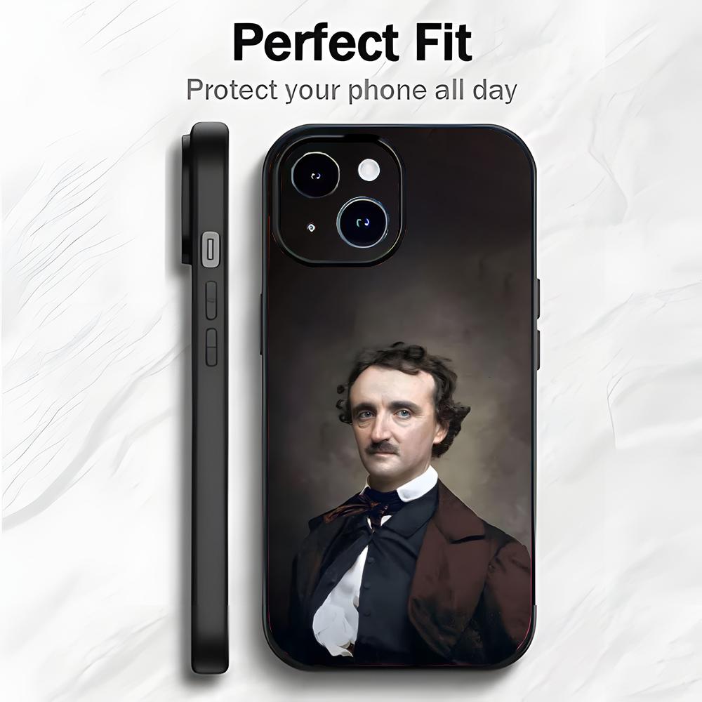 Classic Writer E-Edgar Allan Poe Phone Case Phone Case Soft Packaging Lightweight For iPhone17 16 15 14 13ProMax
