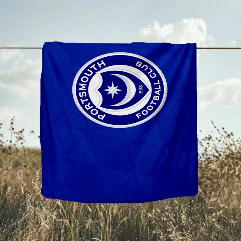 1pz Coperta Morbida in Flanella Stampata Portsmouth F.C. per Camera da Letto Adulto Soggiorno Divano Campeggio Viaggio Regali per Fan Regali di Natale