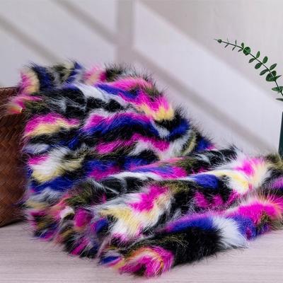 50x170cm Jacquard Plush Rainbow Fox Fur,faux Fur Fabric,For DIY Clothing Accessories,fabric for Dolls