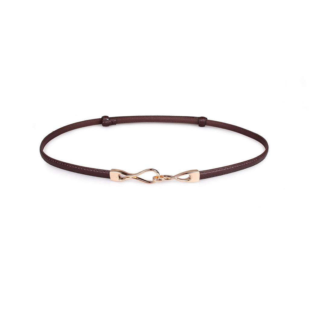 Cinto Ajustável de Couro Sintético para Mulheres com Fivela Circular para Uso Casual e de Escritório