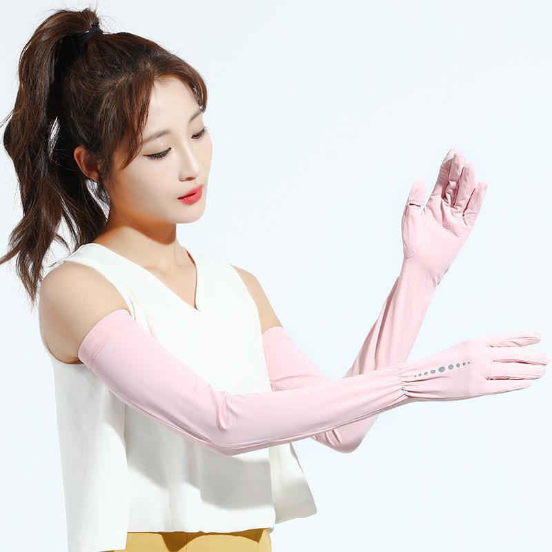 Sun Protection Gloves for Summer Women's Extended Arm Protection UV Ice Sleeves Thin Long Outdoor Cycling Gloves