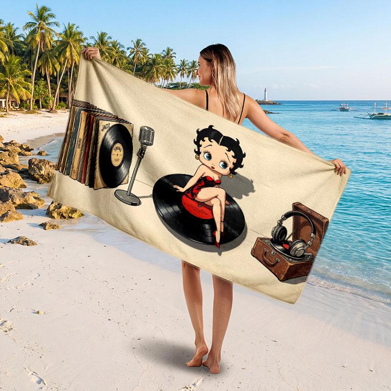 Large Beach TowelBetty Boop Soft Absorbent Towel Beach Bath Home Use