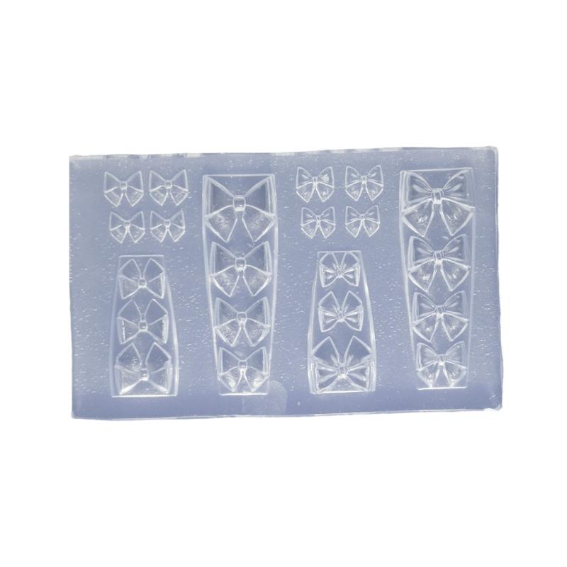 Reusable Silicone Bowknot Mold Transparent 3D Embossing Tool For Nail Decoration DIY Crafts Handmade Jewelry Accessories