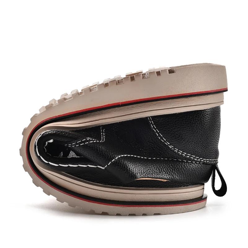 Men's soft leather casual outdoor shoes, waterproof and breathable adult anti-skid shoes, fashionable men's low top sanded leath