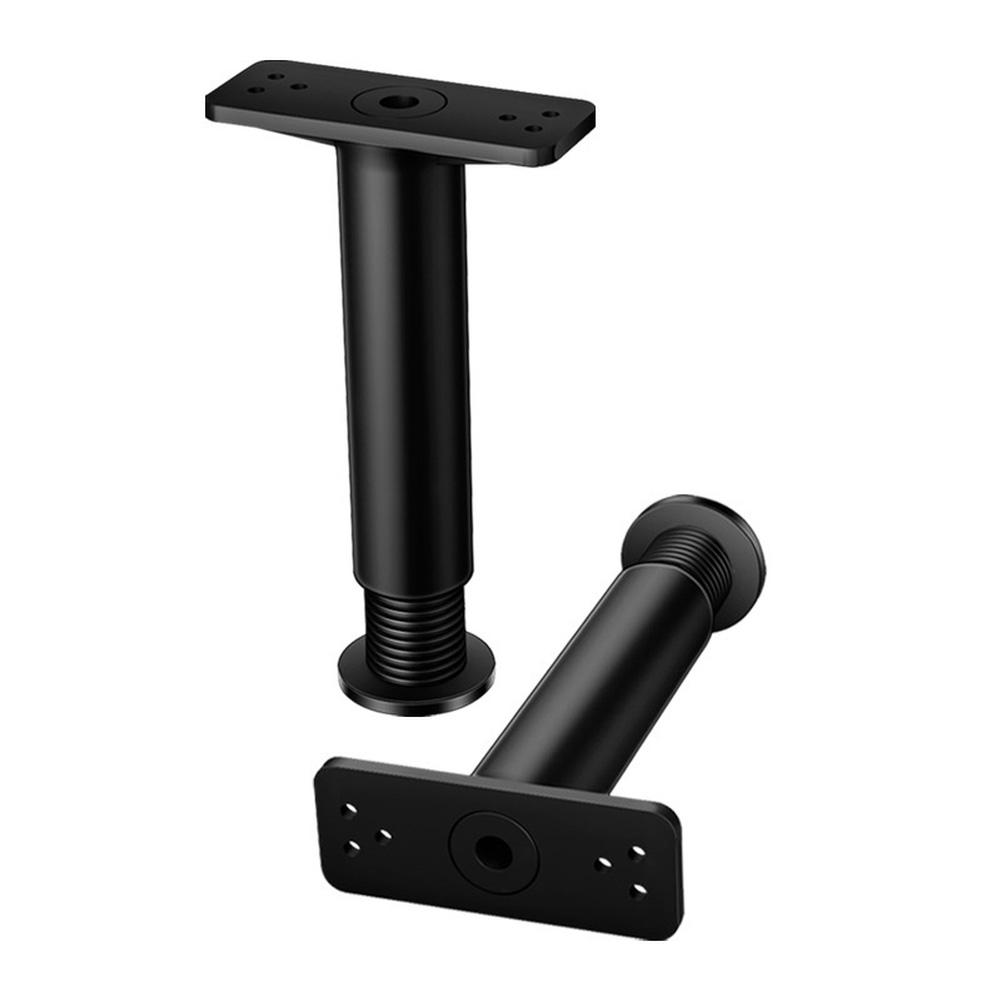 Adjustable Telescopic Furniture Heightening Bracket for Bed Beam Support Fixer Black 22cm to 40cm Steel Plastic