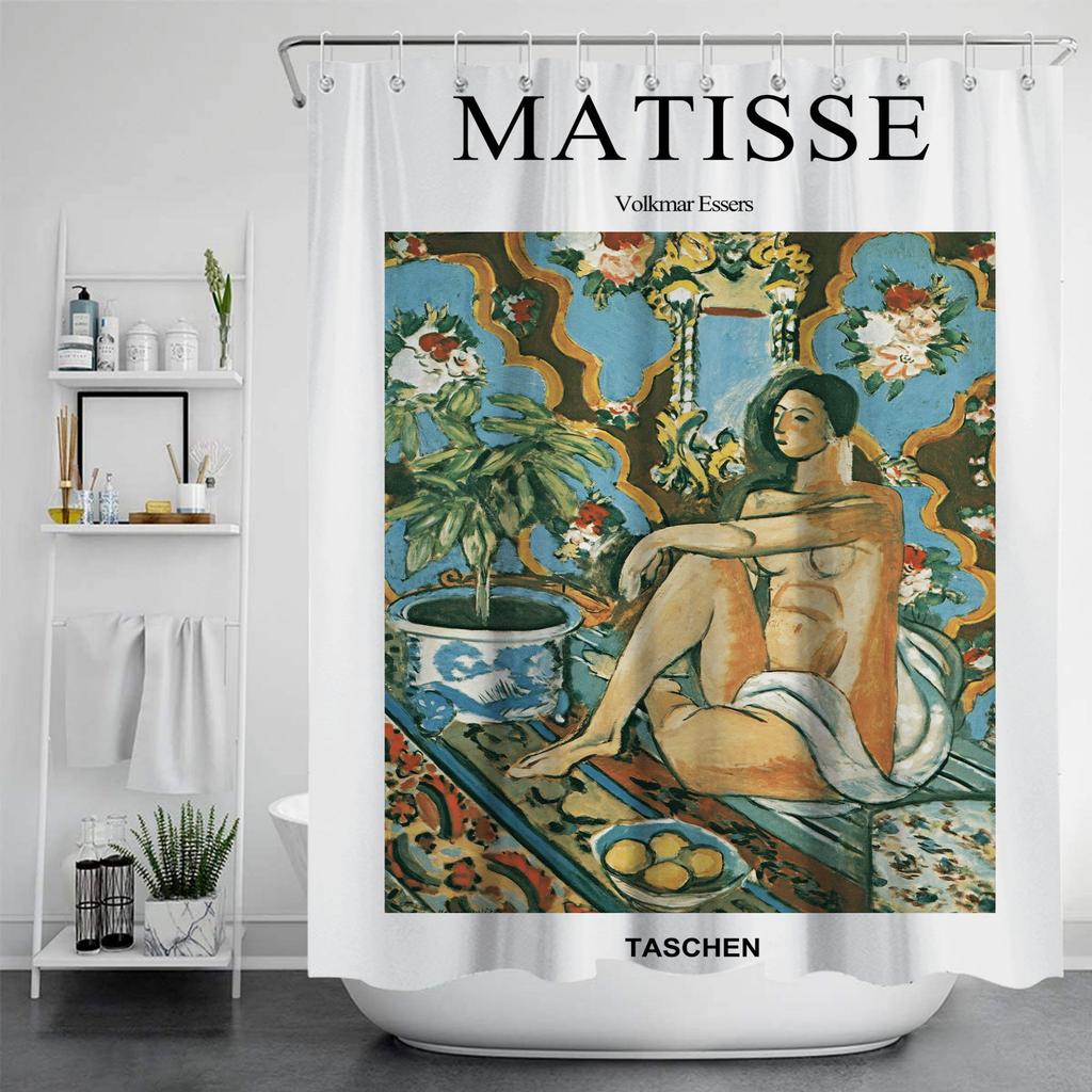 Famous Painting Waterproof And Mildew Proof Shower Curtainnordic Style Shower Curtain Set Hook Home Decoration Bathroom Curtains